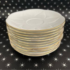 Fine Bone China Shelley England White Saucers Set of 12